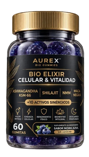 AUREX® Bio Elixir Celular & Vitalidad - 60 Gomitas 14 en 1 (Sin Azúcar)